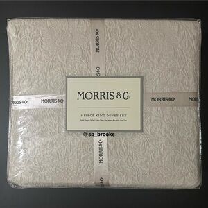 🎁MORRIS & Co King Duvet Set - 100% Cotton - Subtle Textured 3 Piece Set